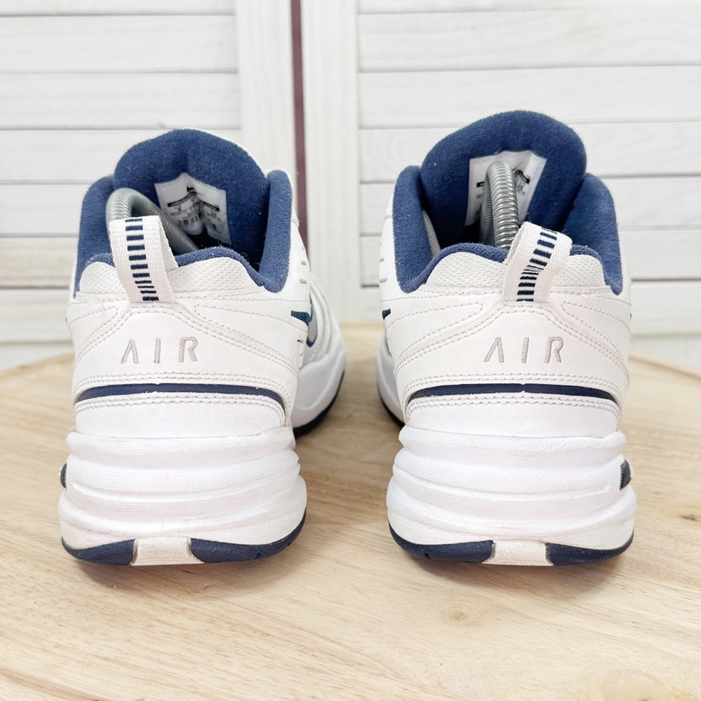 Nike Air Monarch IV 4E Wide Fit Workout Sneakers White Blue‎ Mens 8 416355-102 - Picture 6 of 11